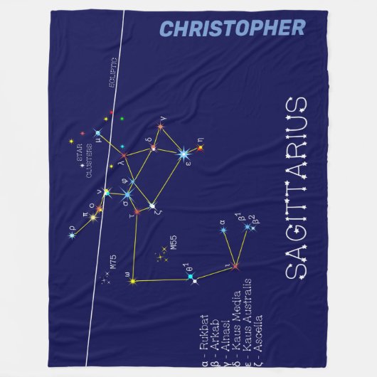 Zodiac Constellation Sagittarius Fleece Deken (Voorkant)