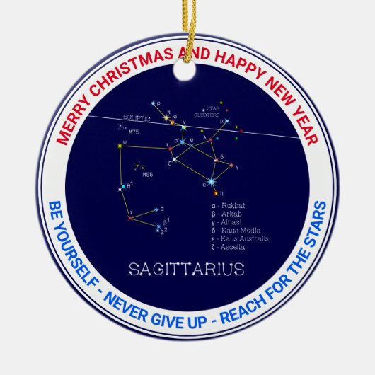 Zodiac Constellation Sagittarius Keramisch Ornament (Voorkant)