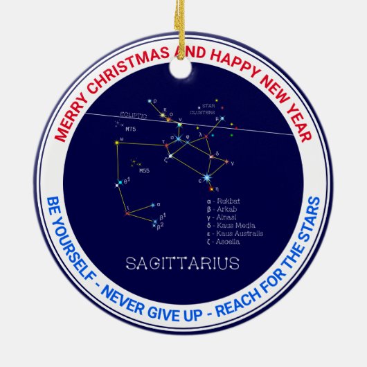 Zodiac Constellation Sagittarius Keramisch Ornament (Achterkant)
