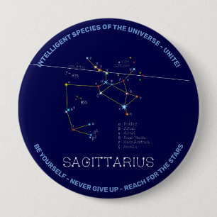 Zodiac Constellation Sagittarius Ronde Button 4,0 Cm