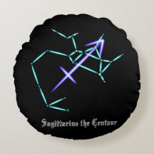 Zodiac Constellation Sagittarius Round Pillow