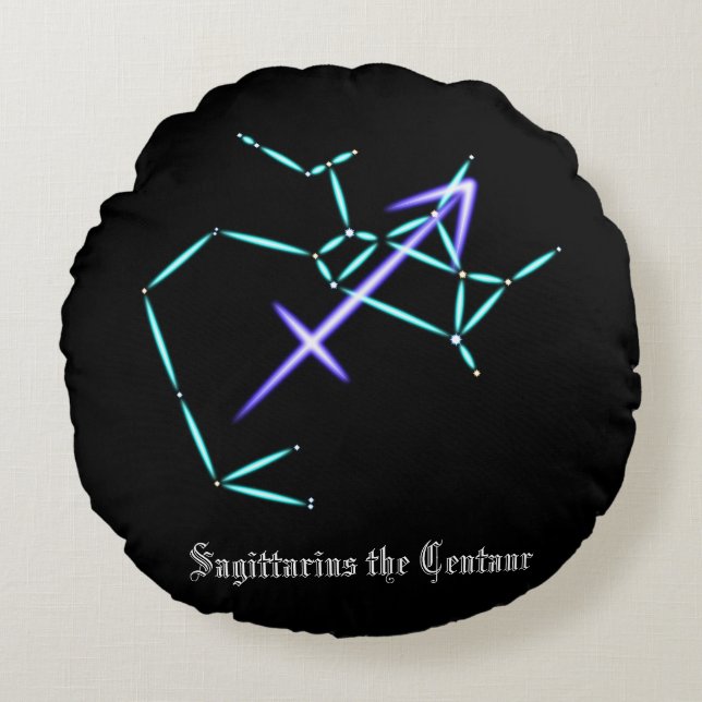 Zodiac Constellation Sagittarius Round Pillow Rond Kussen (Voorkant)