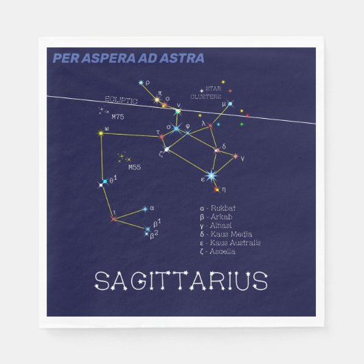 Zodiac Constellation Sagittarius Servet (Voorkant)