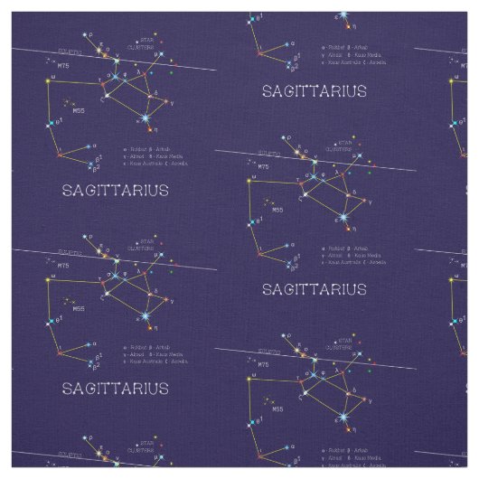 Zodiac Constellation Sagittarius Stof (Swatch)