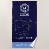 Zodiac Constellation Sagittarius Strandlaken (Voorkant)