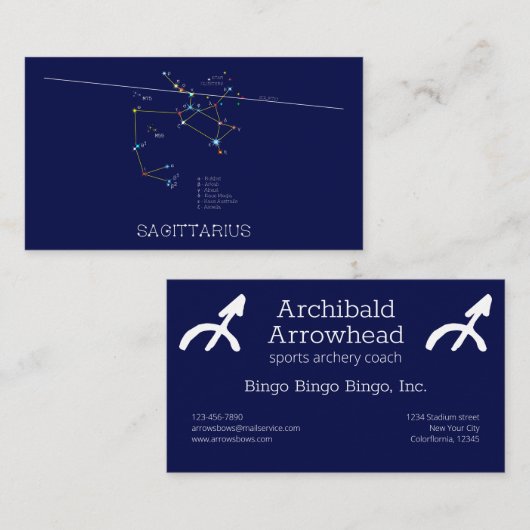Zodiac Constellation Sagittarius Visitekaartje (Voorkant / Achterkant)
