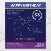 Zodiac Constellation Sagittarius Wijn Etiket (Enkel label)