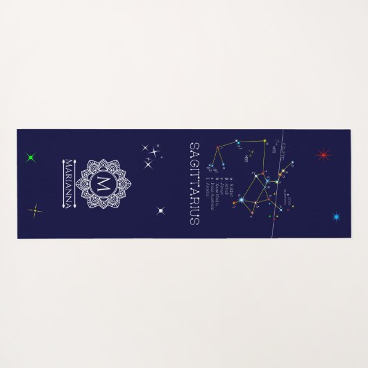 Zodiac Constellation Sagittarius Yogamat (Achterkant (horizontaal))