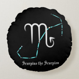 Zodiac Constellation Scorpio Round Pillow Rond Kussen