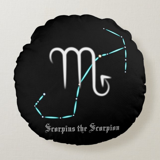 Zodiac Constellation Scorpio Round Pillow Rond Kussen (Voorkant)