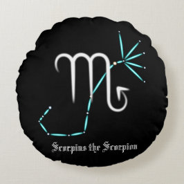 Zodiac Constellation Scorpio Round Pillow Rond Kussen