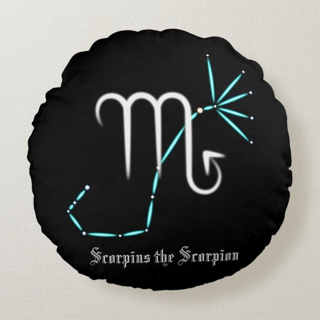 Zodiac Constellation Scorpio Round Pillow Rond Kussen (Voorkant)
