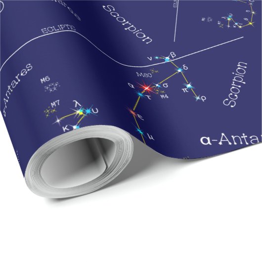 Zodiac Constellation Scorpius Cadeaupapier (Rol Hoek)