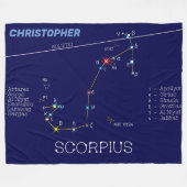 Zodiac Constellation Scorpius Fleece Deken (Voorkant (Horizontaal))