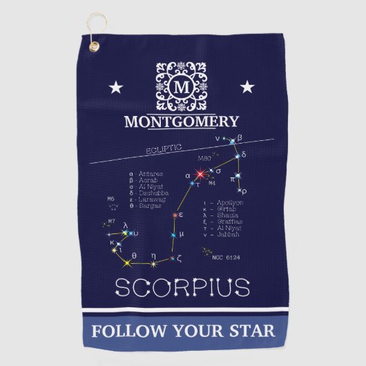 Zodiac Constellation Scorpius Golfhanddoek (Voorkant)