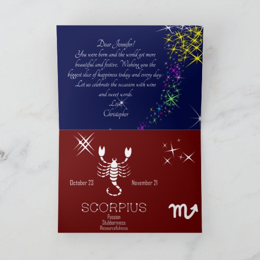 Zodiac Constellation Scorpius Kaart (Binnen)