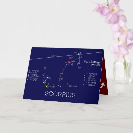Zodiac Constellation Scorpius Kaart (Orchidee)