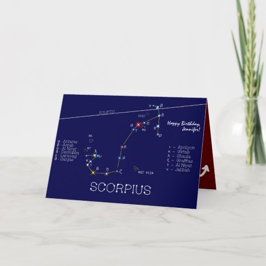 Zodiac Constellation Scorpius Kaart (Voorkant)