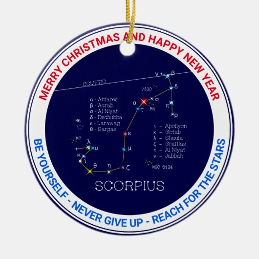 Zodiac Constellation Scorpius Keramisch Ornament (Voorkant)