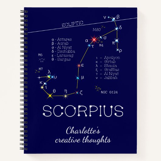 Zodiac Constellation Scorpius Notitieboek (Voorkant)
