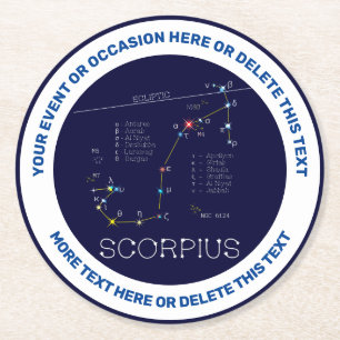 Zodiac Constellation Scorpius Ronde Kartonnen Onderzetter