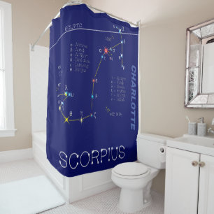 Zodiac Constellation Scorpius Shower Curtain Douchegordijn