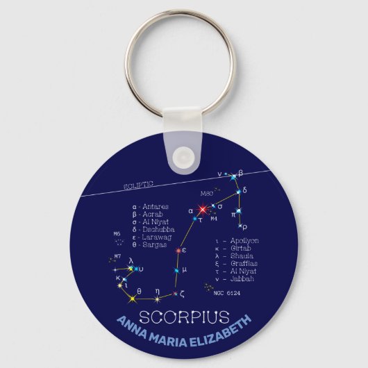 Zodiac Constellation Scorpius Sleutelhanger (Voorkant)