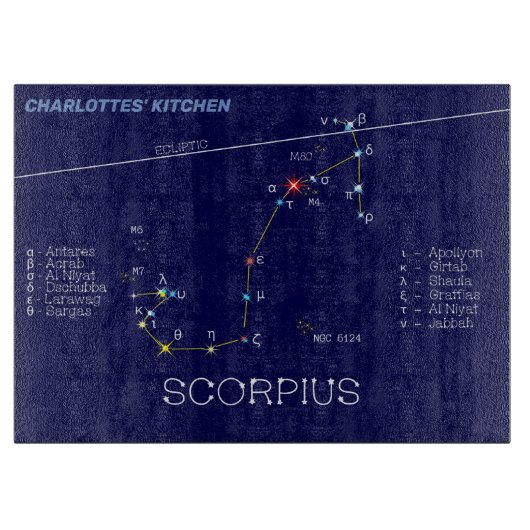 Zodiac Constellation Scorpius Snijplank (Voorkant)
