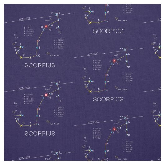 Zodiac Constellation Scorpius Stof (Swatch)