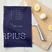 Zodiac Constellation Scorpius Theedoek (Quarter Fold)