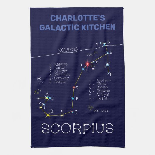 Zodiac Constellation Scorpius Theedoek (Verticaal)