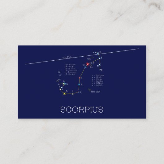 Zodiac Constellation Scorpius Visitekaartje (Voorkant)