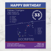 Zodiac Constellation Scorpius Wijn Etiket (Enkel label)