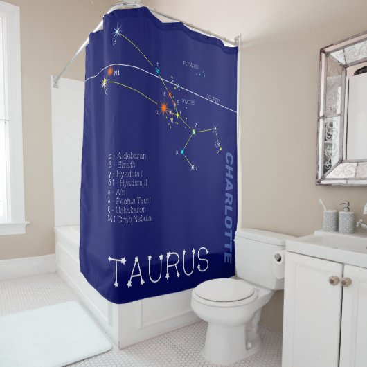 Zodiac Constellation Taurus Douchegordijn (In situ)