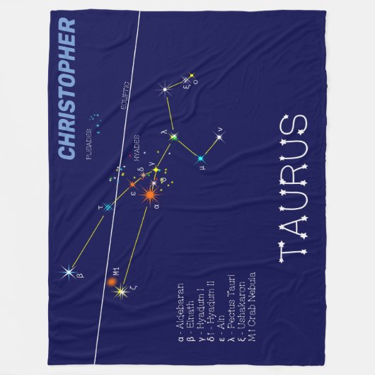 Zodiac Constellation Taurus Fleece Deken (Voorkant)