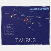 Zodiac Constellation Taurus Fleece Deken (Voorkant (Horizontaal))