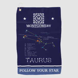 Zodiac Constellation Taurus Golfhanddoek