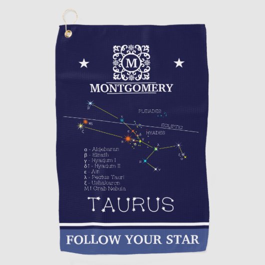 Zodiac Constellation Taurus Golfhanddoek (Voorkant)