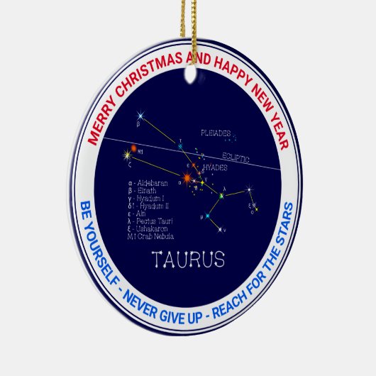 Zodiac Constellation Taurus Keramisch Ornament (Rechts)
