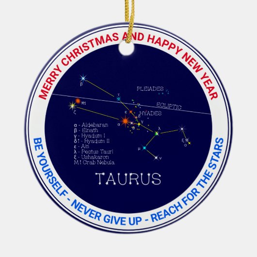 Zodiac Constellation Taurus Keramisch Ornament (Voorkant)