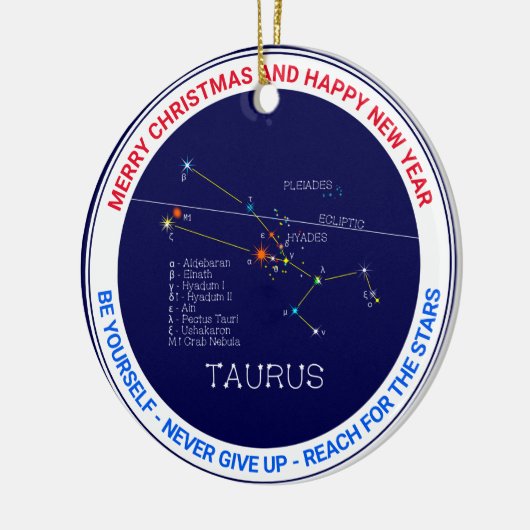 Zodiac Constellation Taurus Keramisch Ornament (Links)