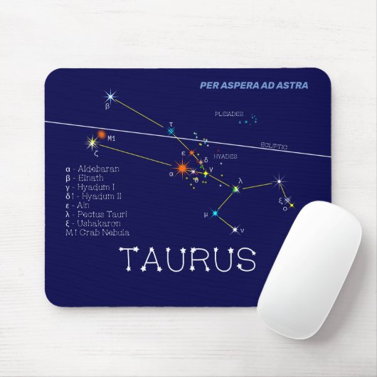 Zodiac Constellation Taurus Muismat (Met muis)