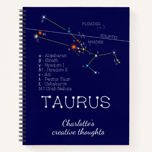 Zodiac Constellation Taurus Notitieboek (Voorkant)