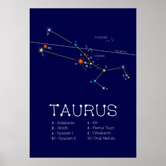 Zodiac Constellation Taurus Poster (Voorkant)