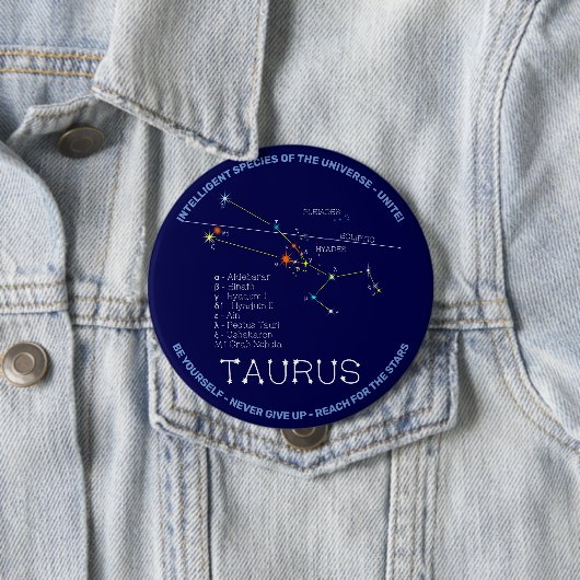 Zodiac Constellation Taurus Ronde Button 4,0 Cm (In situ)