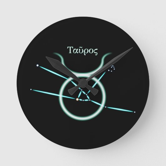Zodiac Constellation Taurus Ronde Klok (Voorkant)