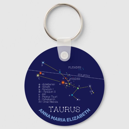 Zodiac Constellation Taurus Sleutelhanger (Voorkant)