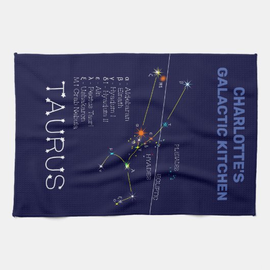 Zodiac Constellation Taurus Theedoek (Horizontaal)