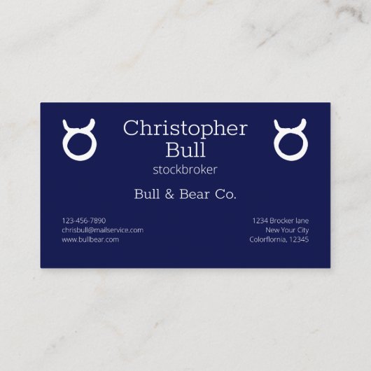 Zodiac Constellation Taurus Visitekaartje (Achterkant)