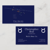Zodiac Constellation Taurus Visitekaartje (Voorkant / Achterkant)